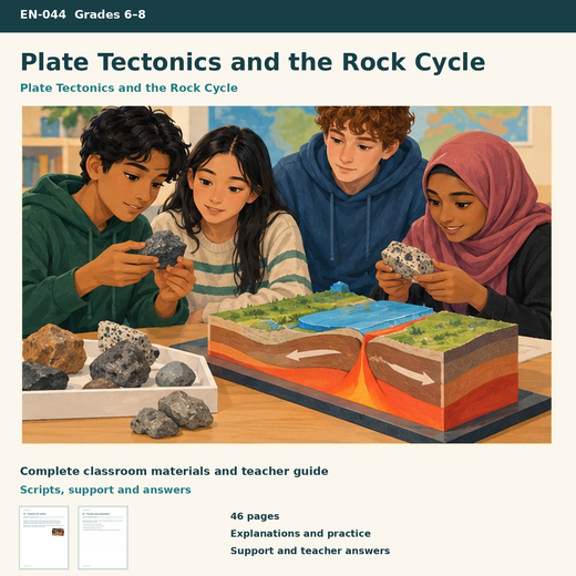 Plate Tectonics and the Rock Cycle | 8 Lessons, Case Cards & a Project | Grades 6–8