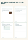 The Islamic Golden Age and the Mali Empire | 8 Lessons, 8 Case Cards & a Project | Grade 7