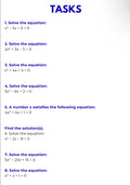 Algebra – Quadratic Equations and Complex Solutions | Advanced Problem Solving Workbook | GRADE 8–11