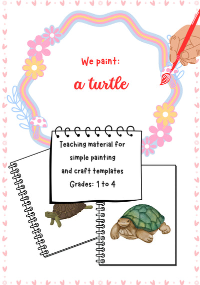 Turtle Painting Worksheet – Calm Art Activity for K–4 Students