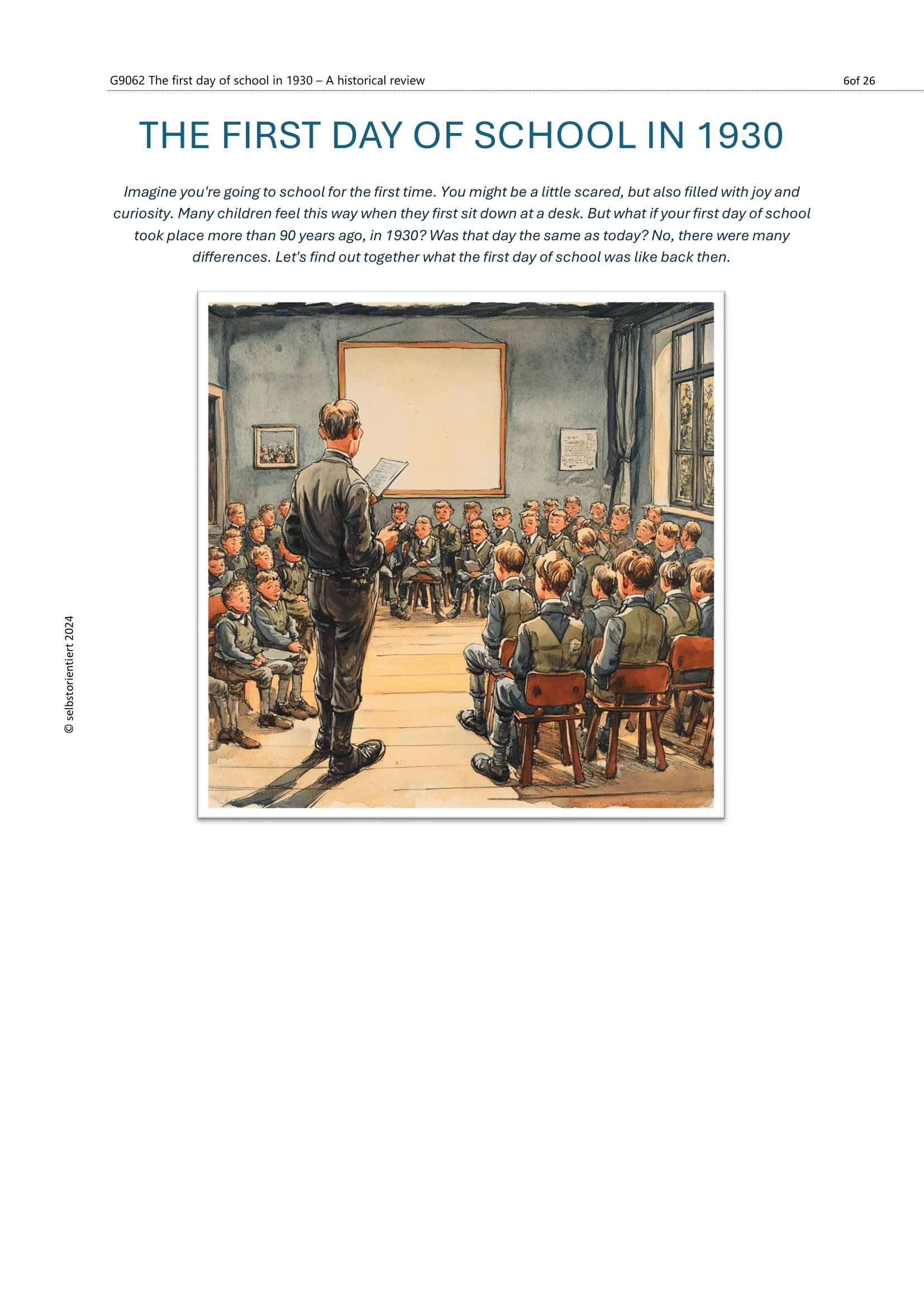 What Was School Like In 1930? - WORKBOOK | Grade 7 - 9