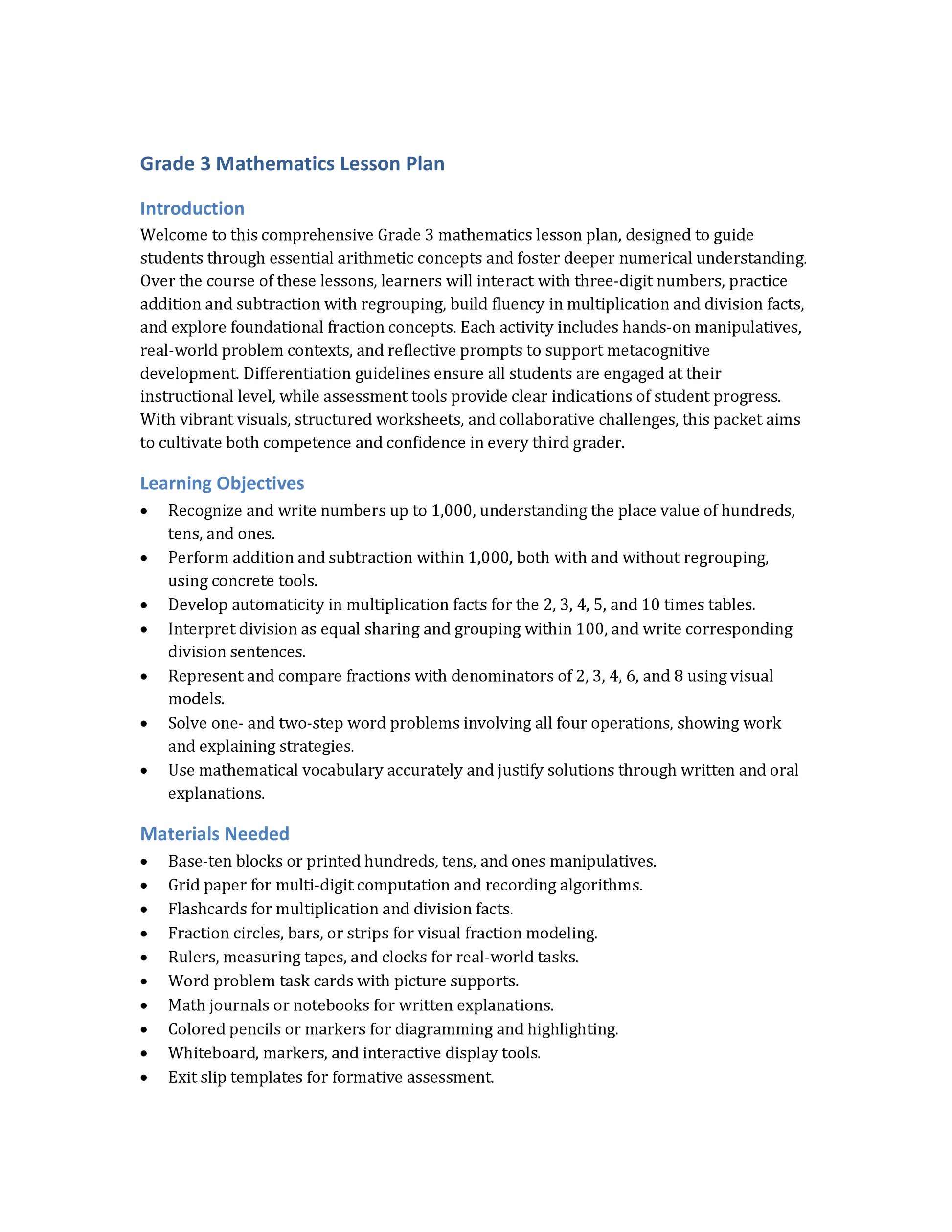 Mega Math Bundle – Basic Operations & Numbers to 1,000 (Grades 1–4)