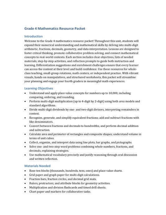 Mega Math Bundle – Basic Operations & Numbers to 1,000 (Grades 1–4)