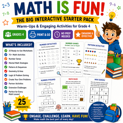 Grade 4 Math Warm-Up Worksheets