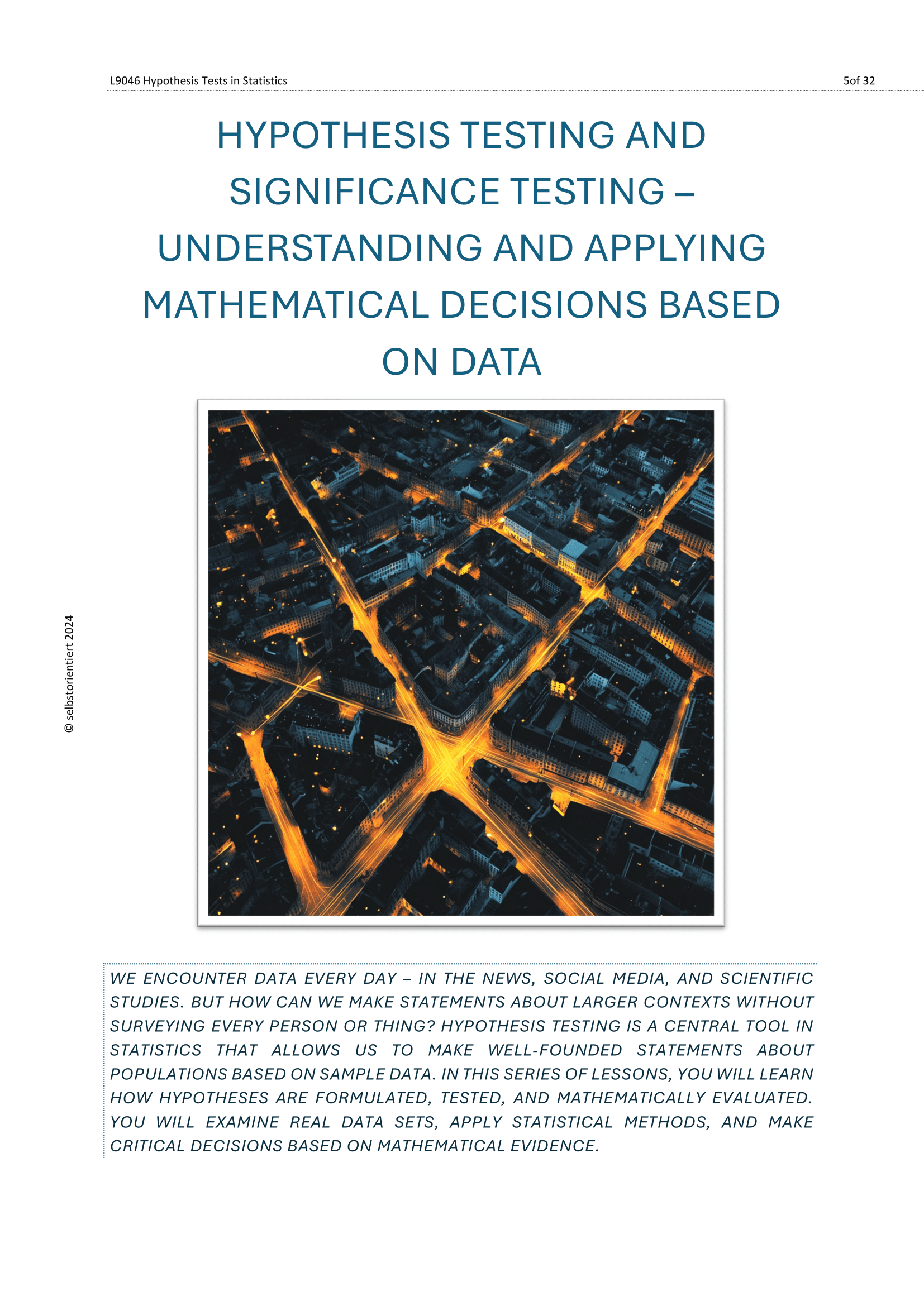 Hypothesis Testing & Errors – Full Statistics Unit (Grades 11–12)
