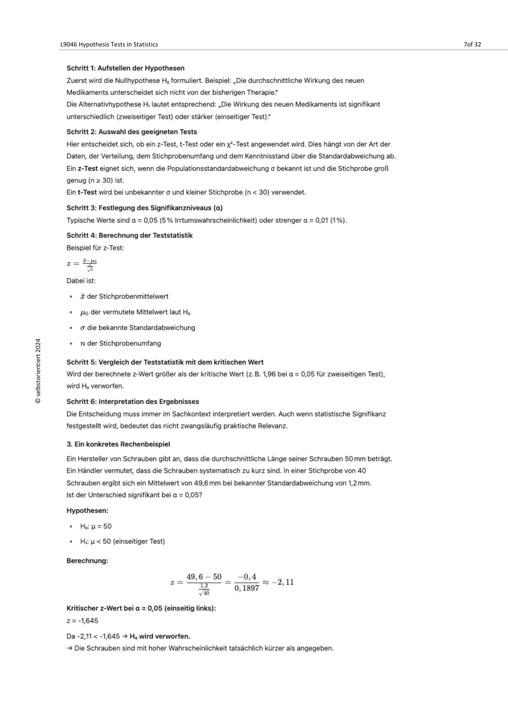 Hypothesis Testing & Errors – Full Statistics Unit (Grades 11–12)