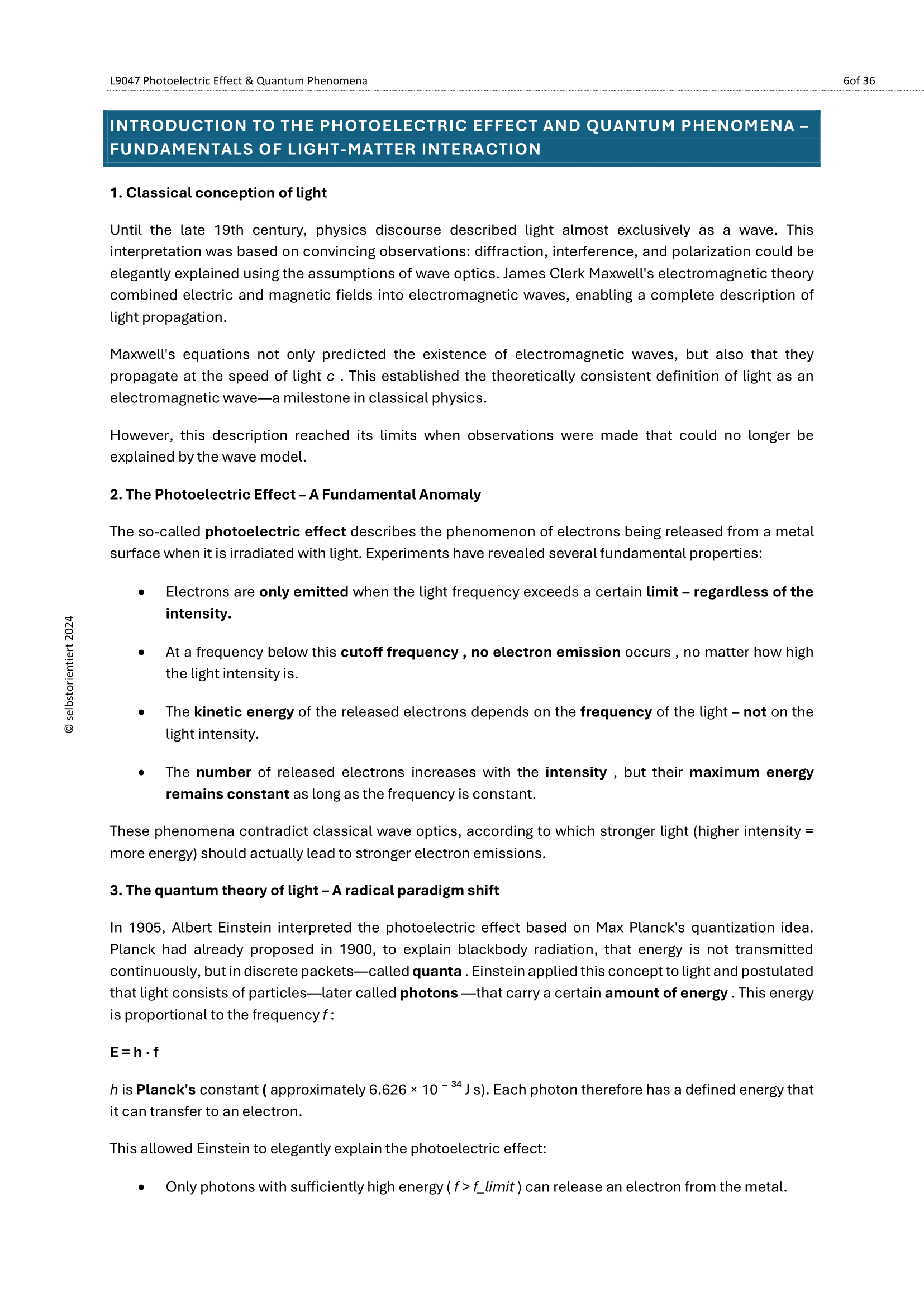 Photoelectric Effect & Quantum Physics – High School Unit