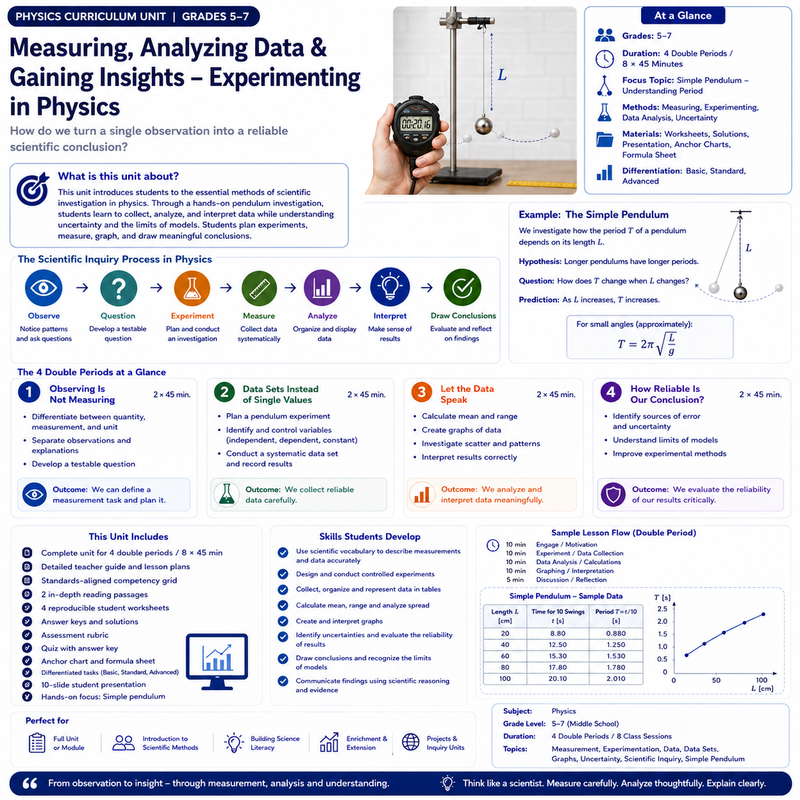 Measurement, Data Analysis & Scientific Inquiry | Physics Unit | Grades 5–7