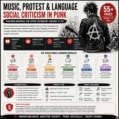 Music, Protest & Language | Critical Song Analysis | Media Literacy & Humanities Unit
