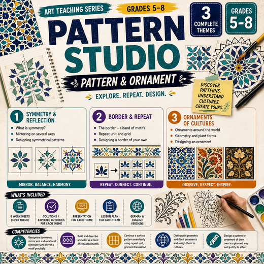 Pattern & Ornament Activities | Symmetry, Repeating Patterns & Decorative Design | Middle School Art Unit | Grades 5–8