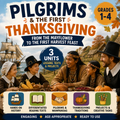 Pilgrims & the First Thanksgiving Unit – Worksheets, Projects & Slides (Grades 1–4)