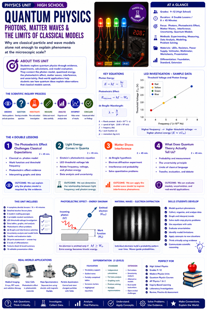 Quantum Physics | Photons, the Photoelectric Effect & Matter Waves | Physics Unit | Honors & AP
