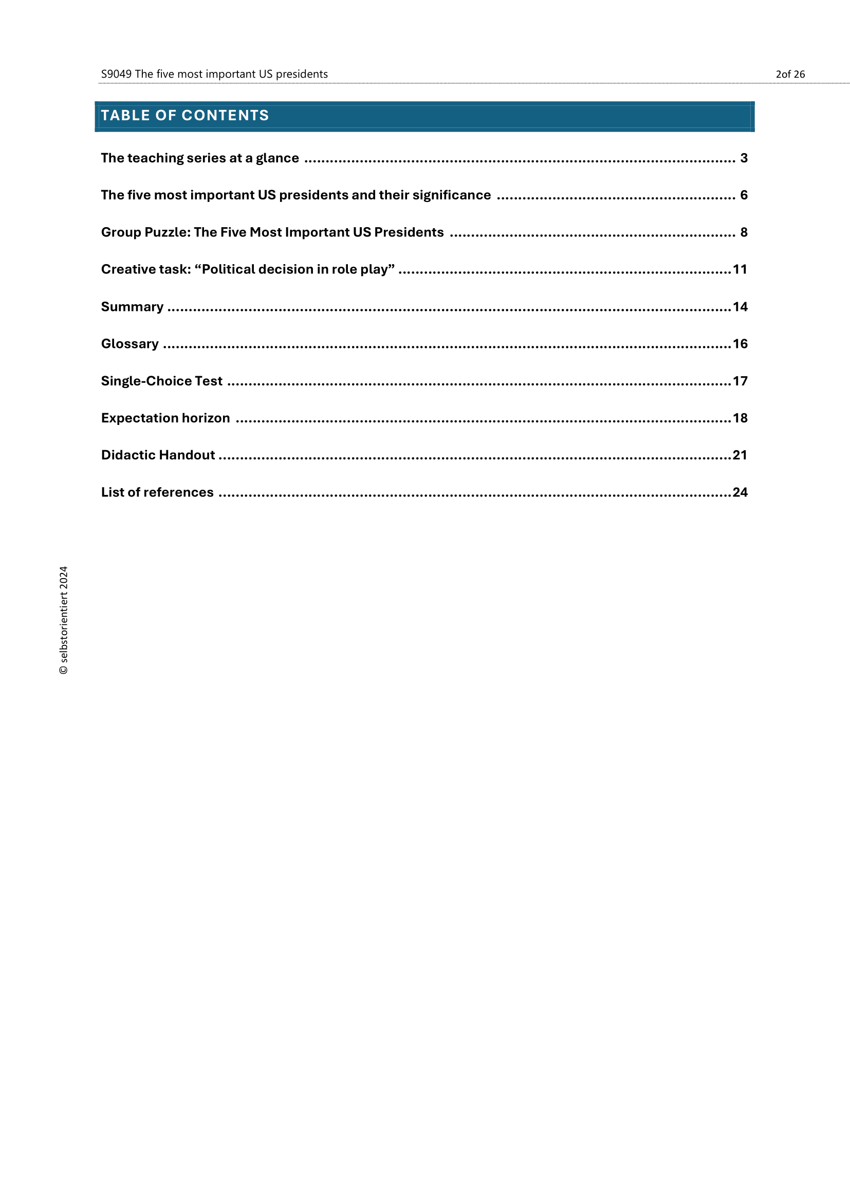 Famous U.S. Presidents – Learning Resource for Grades 7–10