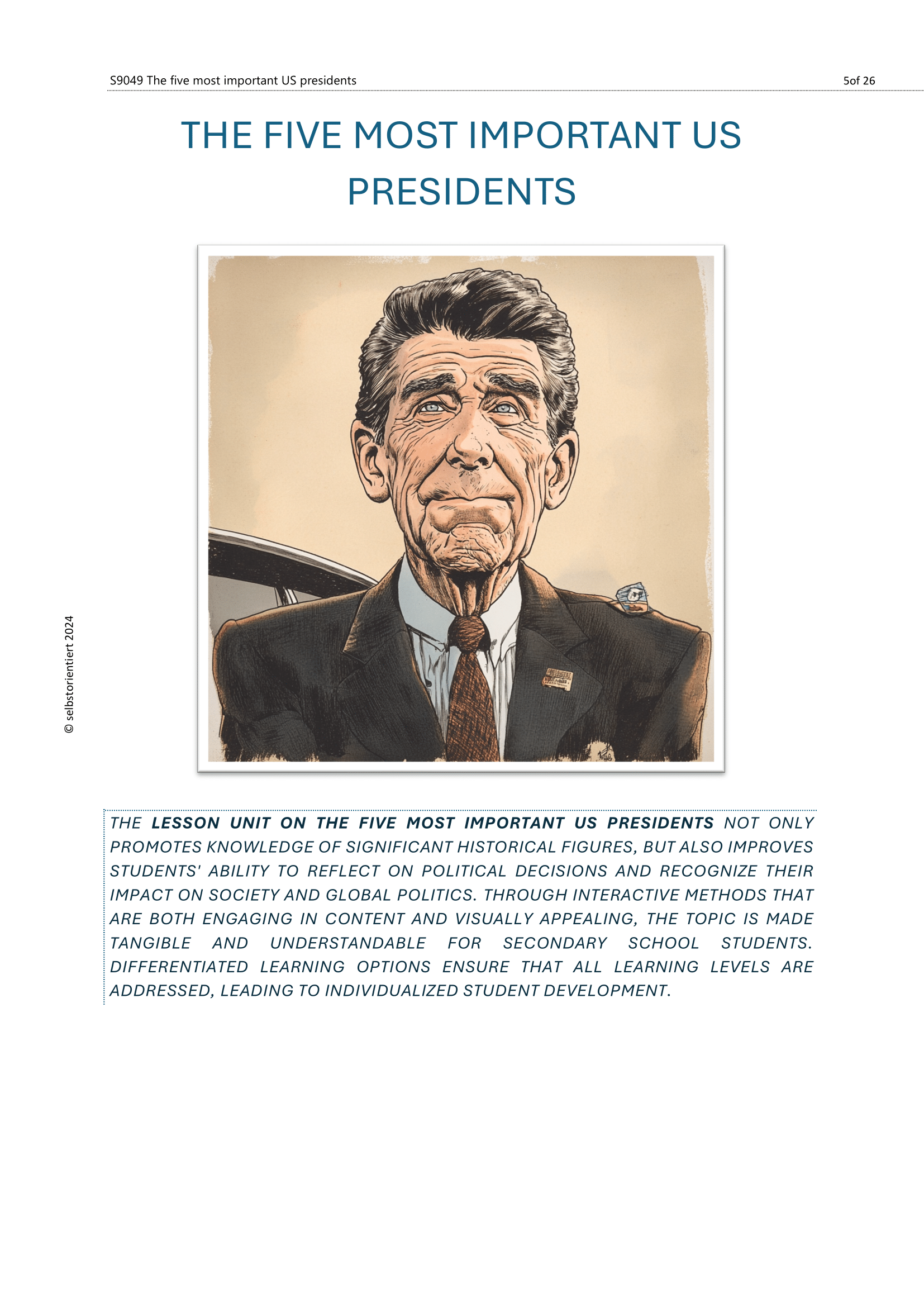 Famous U.S. Presidents – Learning Resource for Grades 7–10