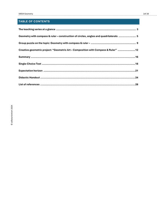 Geometry with Compass & Ruler – Constructions for Grades 7, 8 & 9
