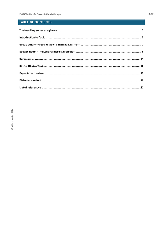 Daily Life of Medieval Peasants – Complete History Unit (Grades 7–9)