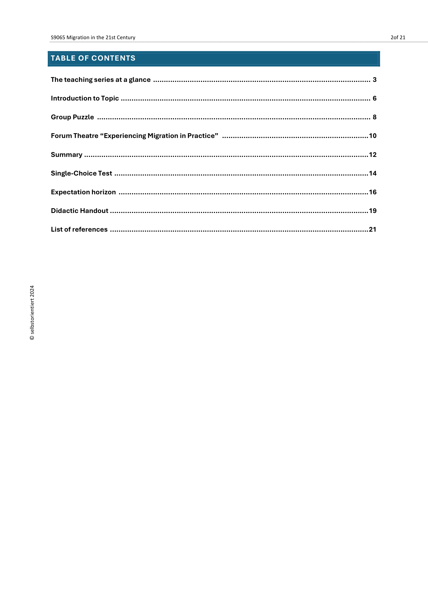 Migration in the 21st Century – History Unit for Grades 7–9