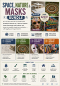 Space, Nature & Masks Bundle | Architecture, Land Art, Mask Making & Street Art | 4 Art Studios | Grades 5–9