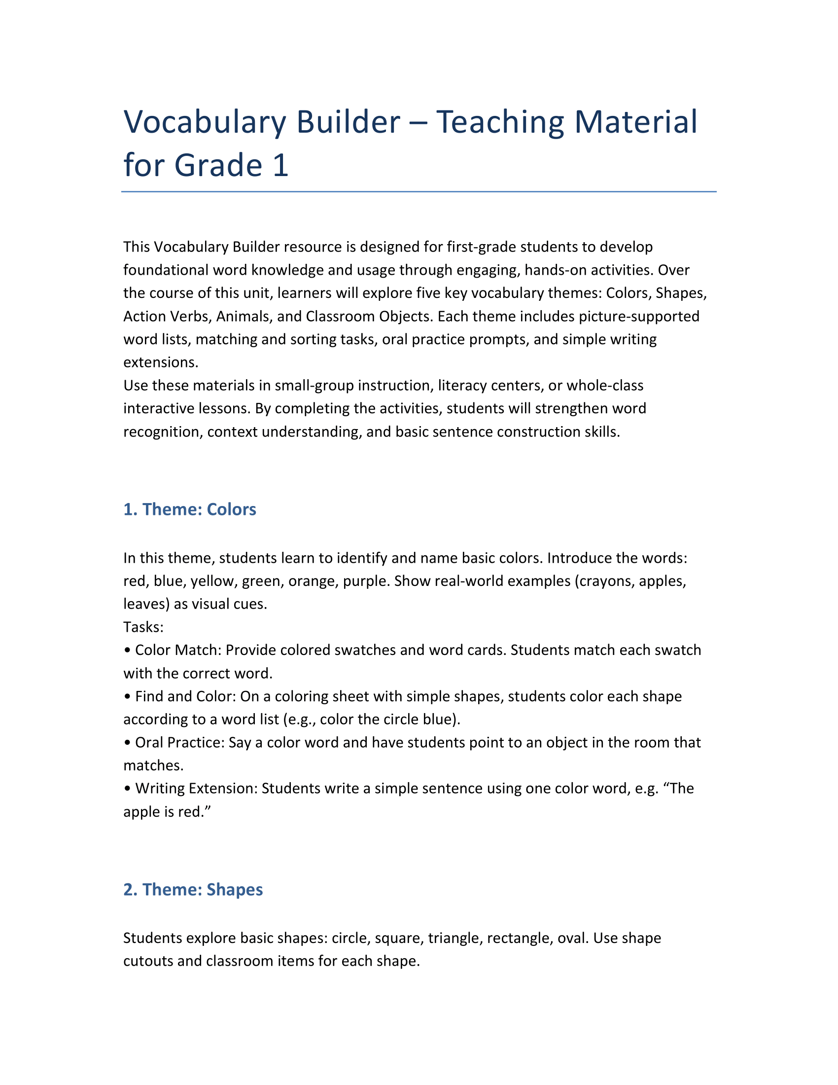 Vocabulary Trainer Mega Bundle – Grades 1–4 | ESL Essentials