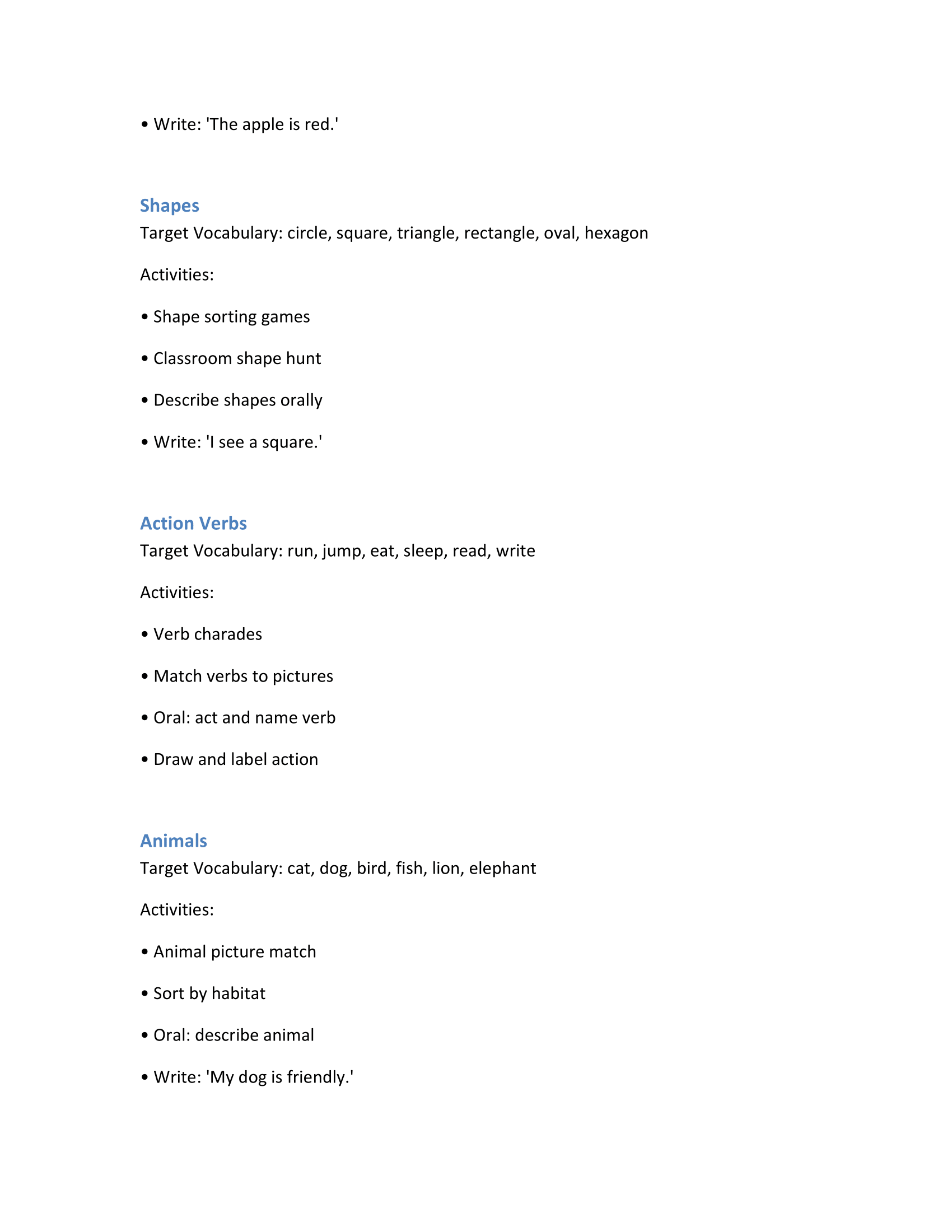 Free Vocabulary Trainer Pack – Grades 1–4 | Core ESL Topics